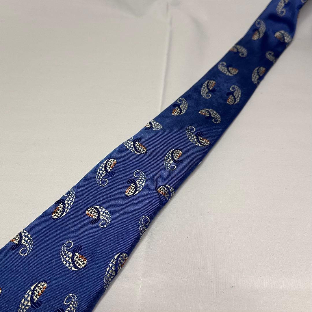 アットバンヌッチ☆ネクタイ☆ブルー☆ペイズリー柄☆セッテピエゲ☆708