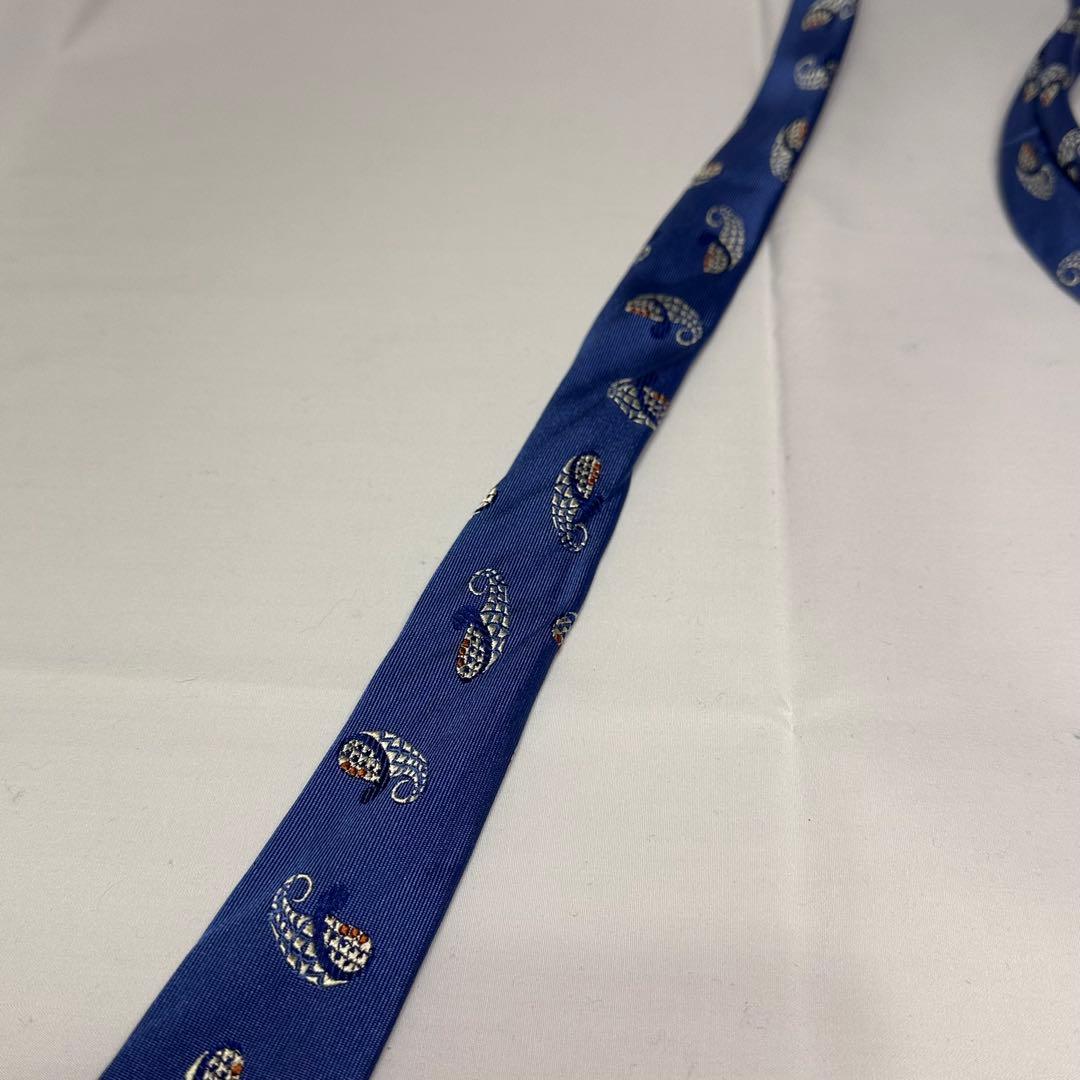 アットバンヌッチ☆ネクタイ☆ブルー☆ペイズリー柄☆セッテピエゲ☆708