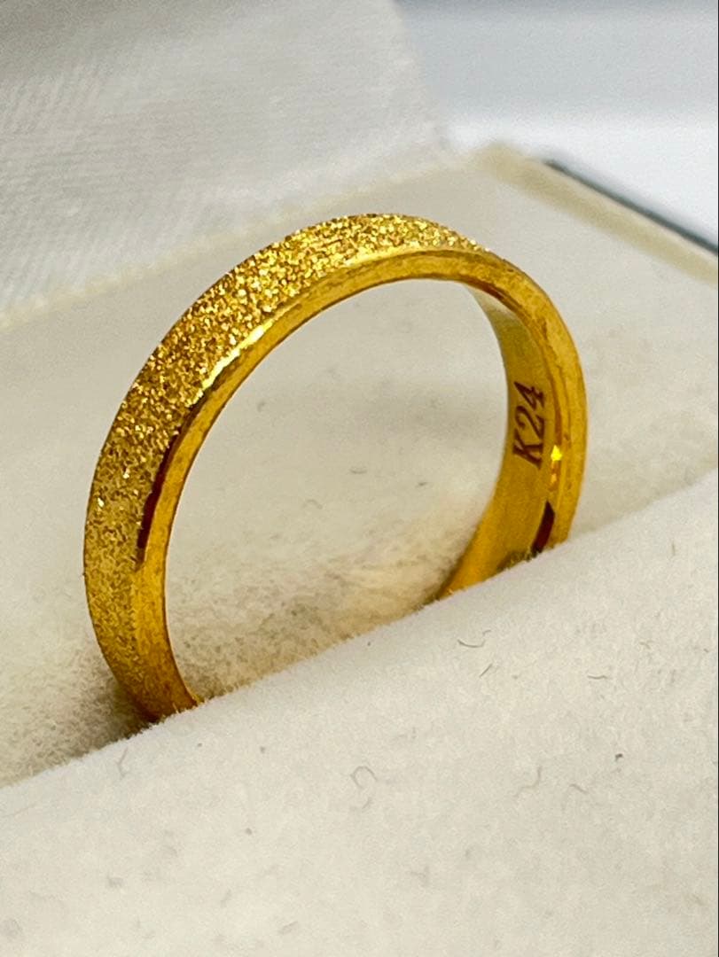 アズールK24純金平打ちグロスリング 4.0g指輪刻印ありハンドメイド