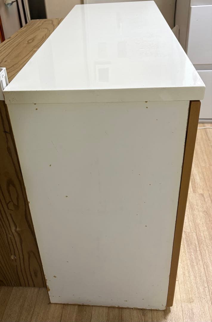 １月4日まで売り切り価格 ナチュラル食器棚 ガラス扉付き