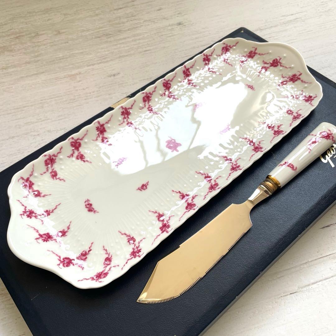 希少 リモージュ ジョル ジュボワイエ バガテル ロングプレート＆ナイフセット