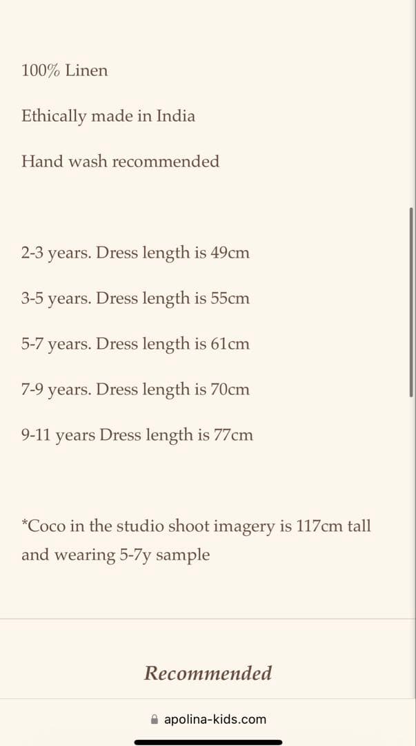 ワンピース 5-7Y Apolina Zabina Dress