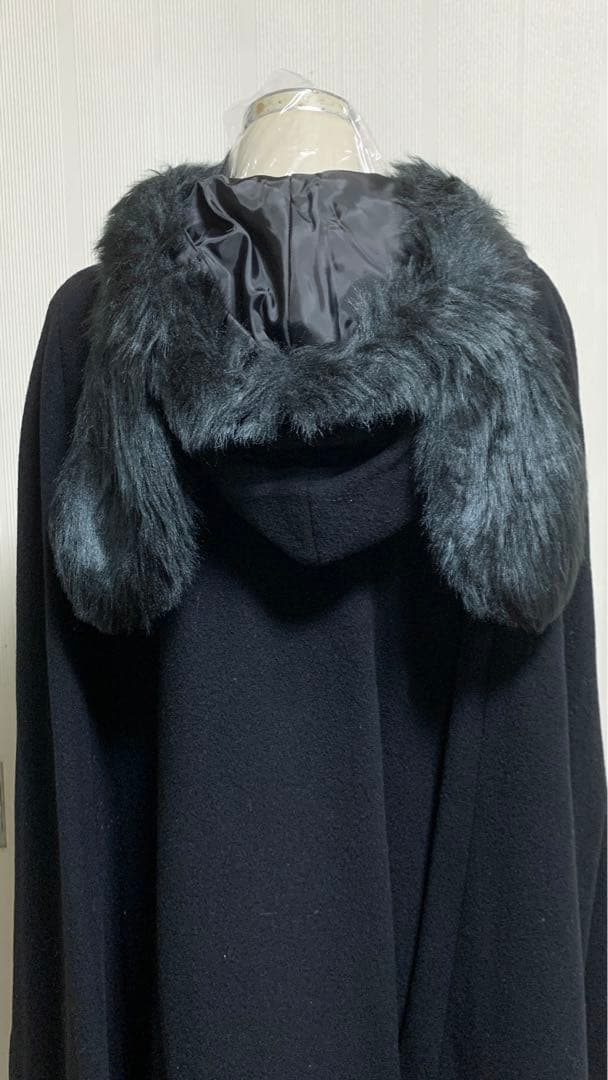 新品 mam うさ耳 うさみみ うさぎ ケープ ポンチョ コート ブラック 黒