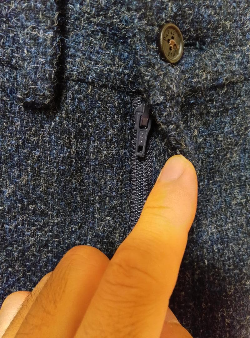 【美品】Papas Mサイズ(38) ウール混紡 ダークブルー