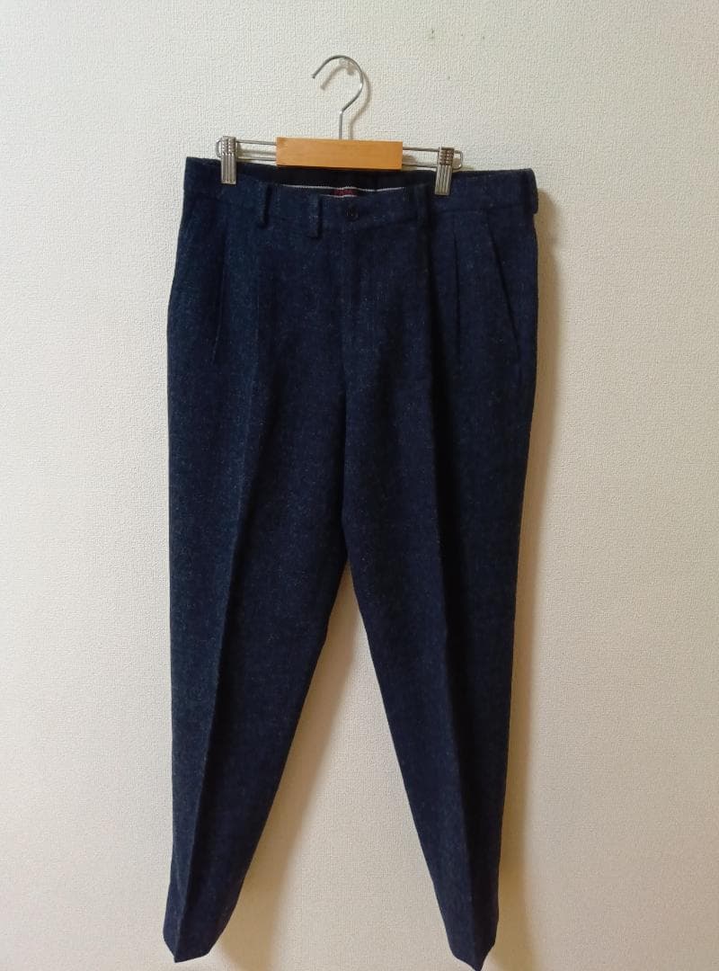 【美品】Papas Mサイズ(38) ウール混紡 ダークブルー
