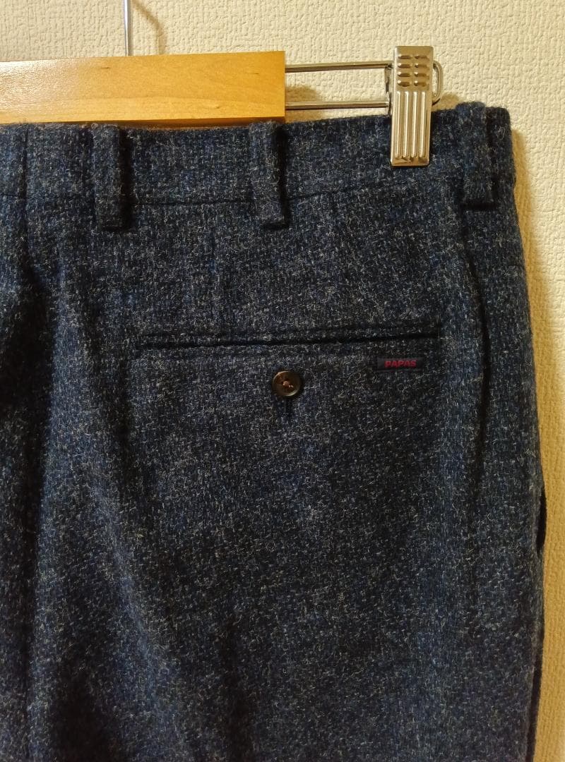 【美品】Papas Mサイズ(38) ウール混紡 ダークブルー