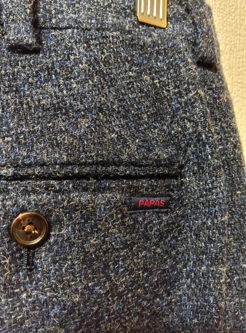 【美品】Papas Mサイズ(38) ウール混紡 ダークブルー