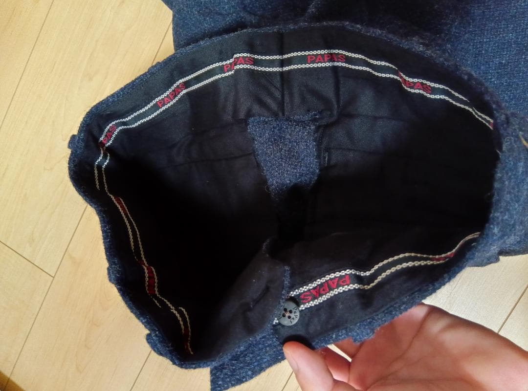 【美品】Papas Mサイズ(38) ウール混紡 ダークブルー