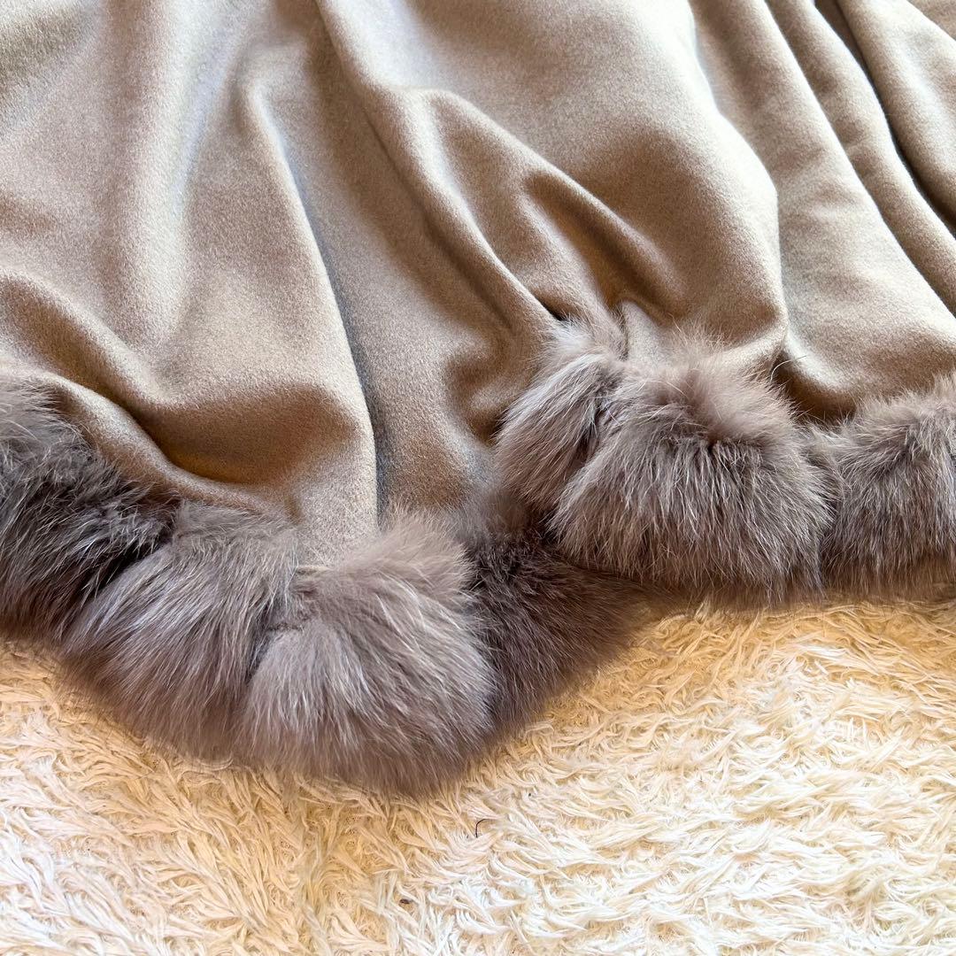 【極美品✨️】SAGAFURS カシミヤ 100% 本毛皮 フォックス ポンチョ