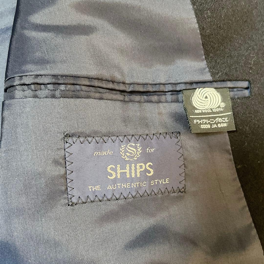 【美品】シップス SHIPS 紺ブレ 金ボタン ダブル ウール ジャケット M
