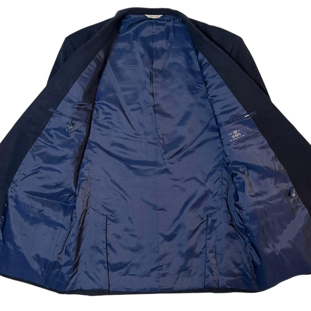 【美品】シップス SHIPS 紺ブレ 金ボタン ダブル ウール ジャケット M