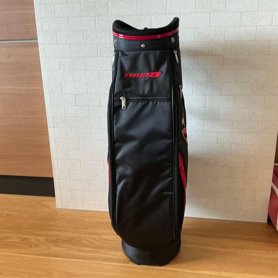 TOUR B ゴルフキャディバッグ 黒/赤