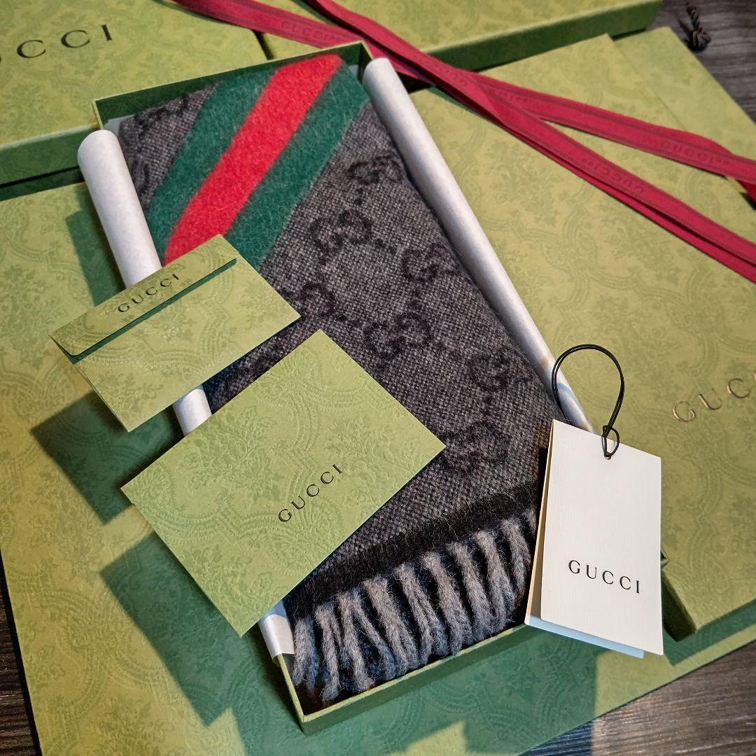 ❤新品箱袋付き❤ GUCCI マフラー ストールショール スカーフ❤黒アルパカ❤