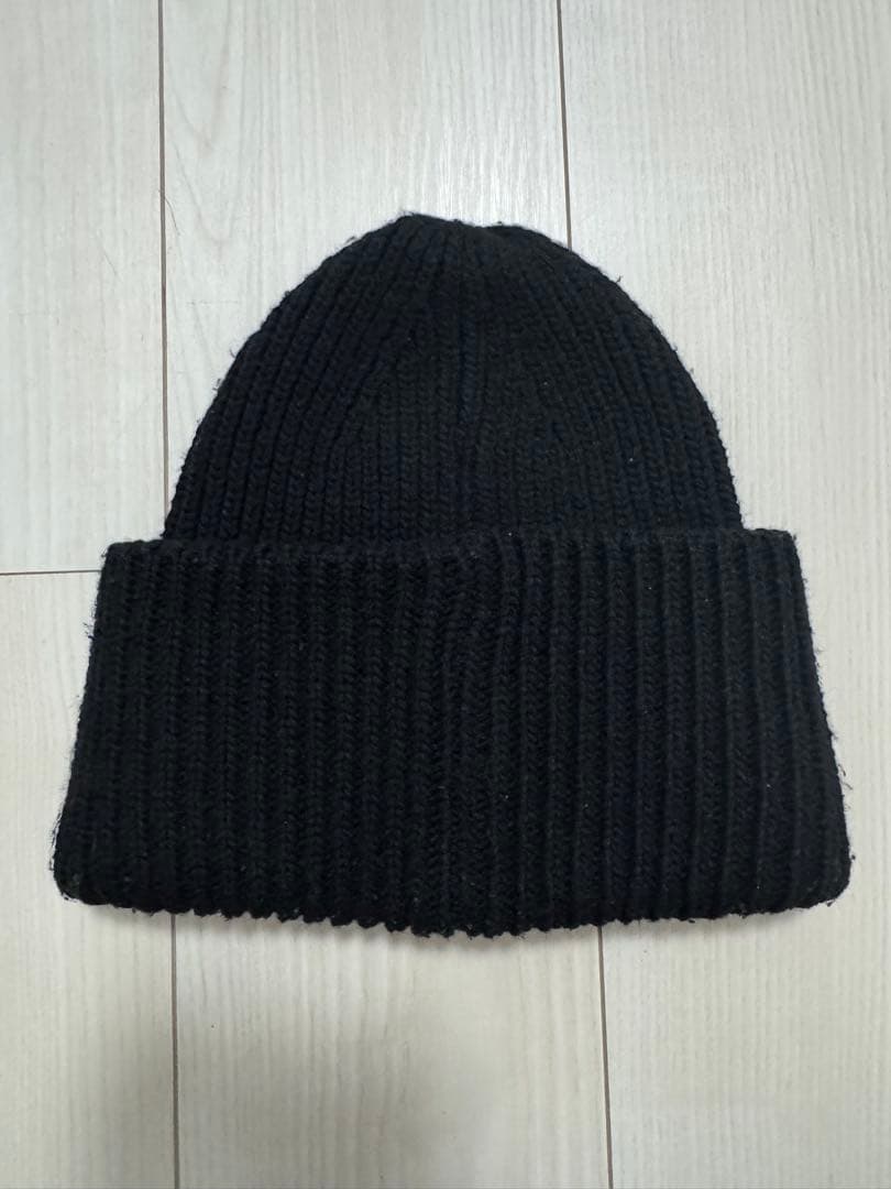 Acne Studios ラージフェイスロゴビーニー　ブラック　ニット帽