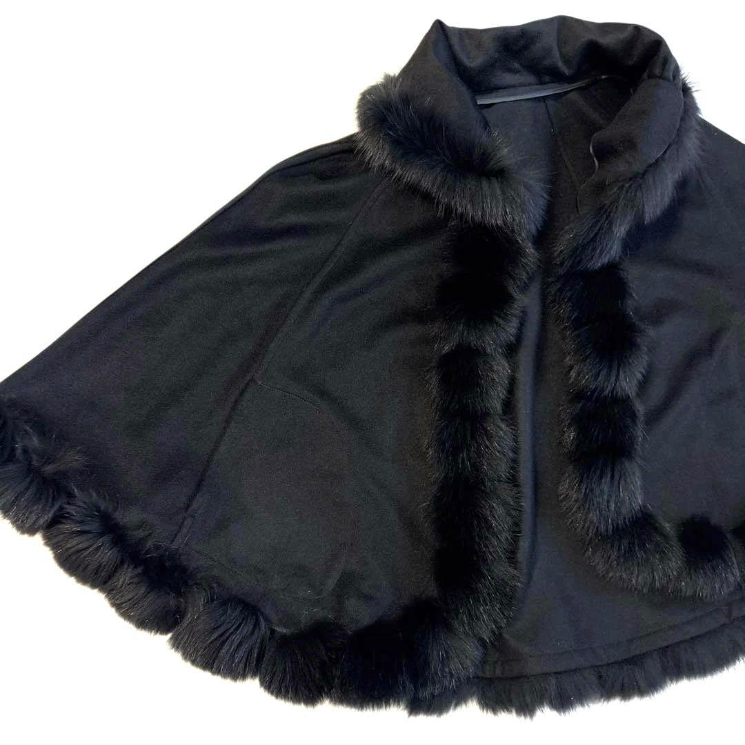 極美品✨LAVITA ポンチョ ケープ カシミヤ100% ブルーフォックス 40