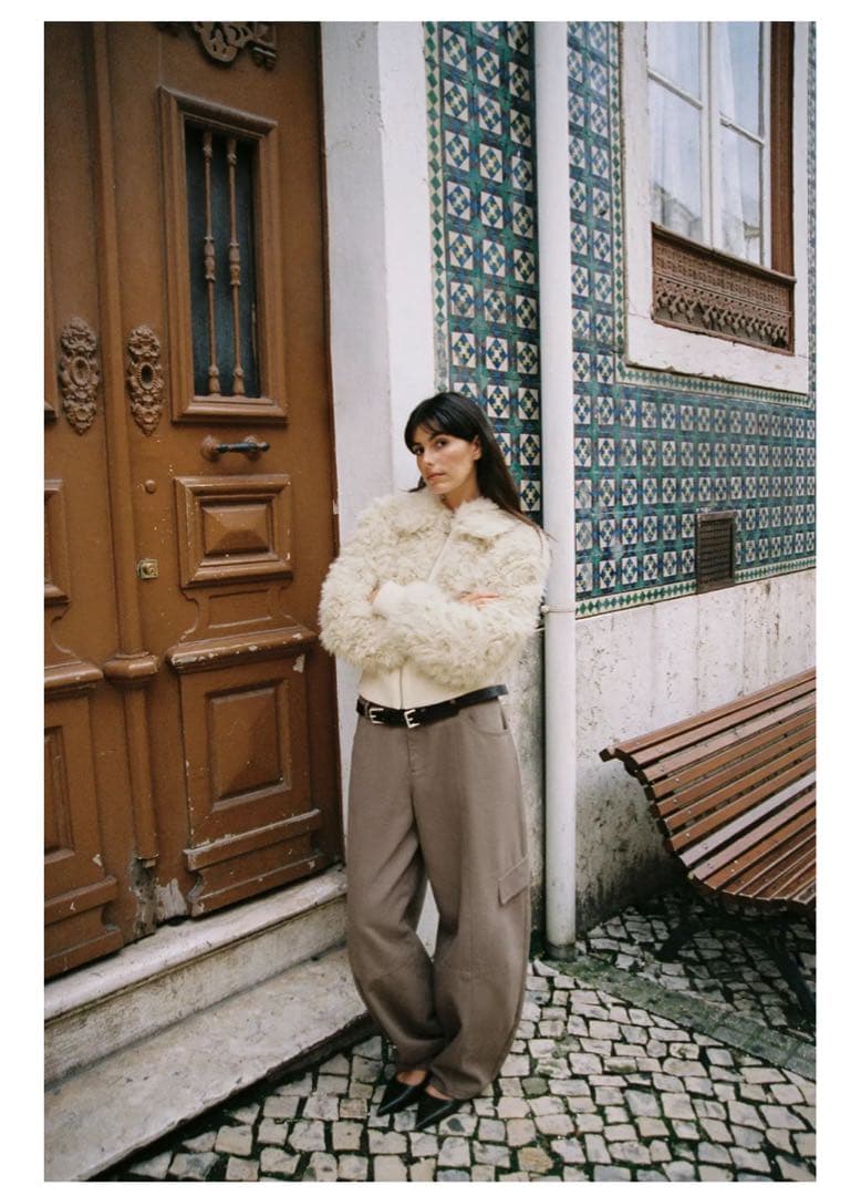 ZARA フェイクファーボンバージャケット　S