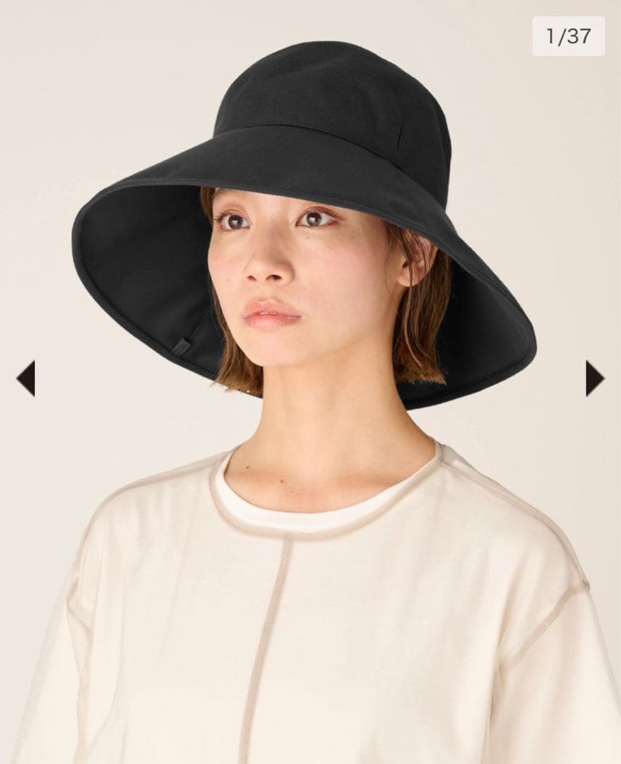 サンバリア100 ナチュラルハット　黒 Lサイズ