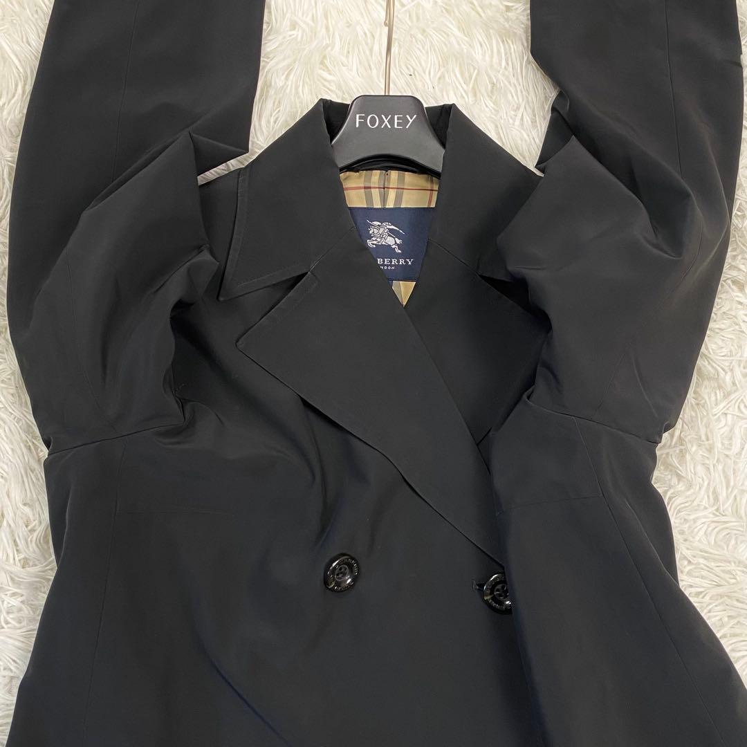 バーバリーロンドン✨トレンチコート チェスター イタリア製生地 ノバチェック 黒