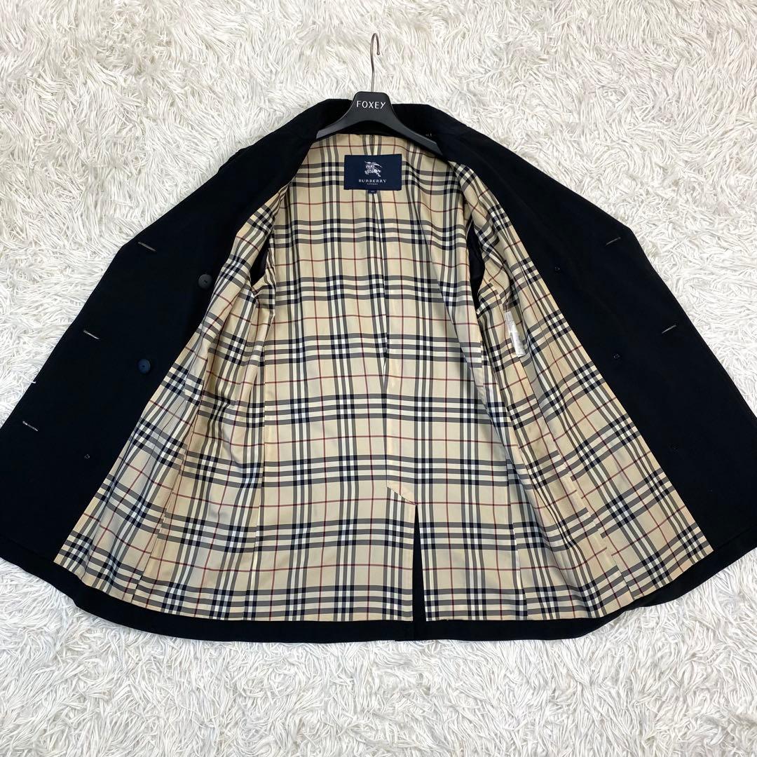 バーバリーロンドン✨トレンチコート チェスター イタリア製生地 ノバチェック 黒