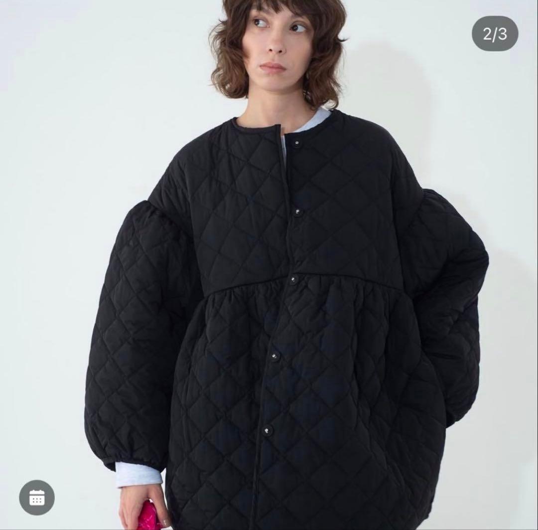 MAMU キルティングバルーンコート　ブラック　黒