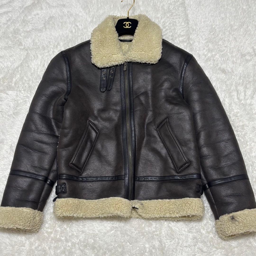 【極美品✨】 ZARA ムートンボアジャケット フライト B-3 ダークブラウン