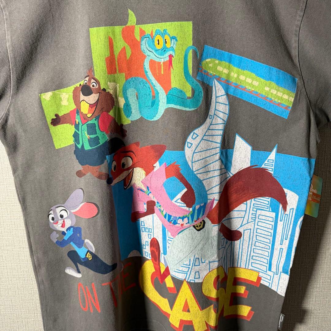 香港ディズニー限定★ズートピア2 ビッグロゴTシャツ Disney グレー XL