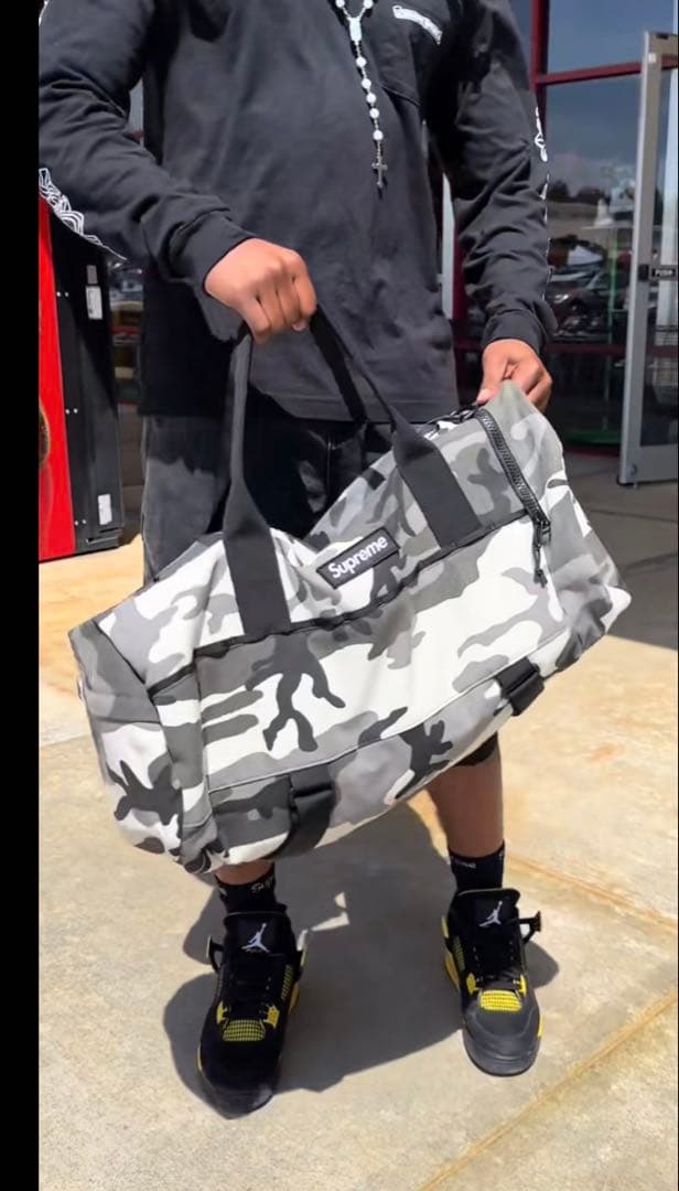 Supreme ブラック ボストンバッグ