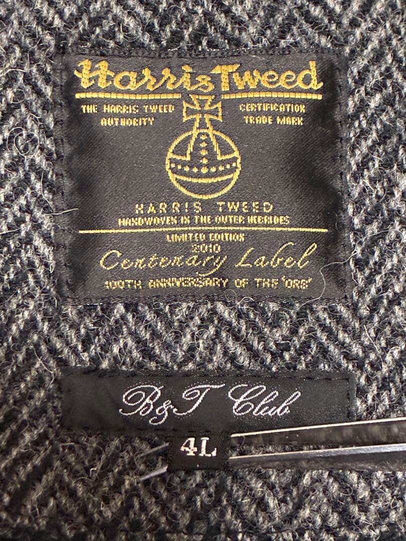 B&T CLUB ハリスツイード　 ヘリンボーン　100周年記念　ウールコート