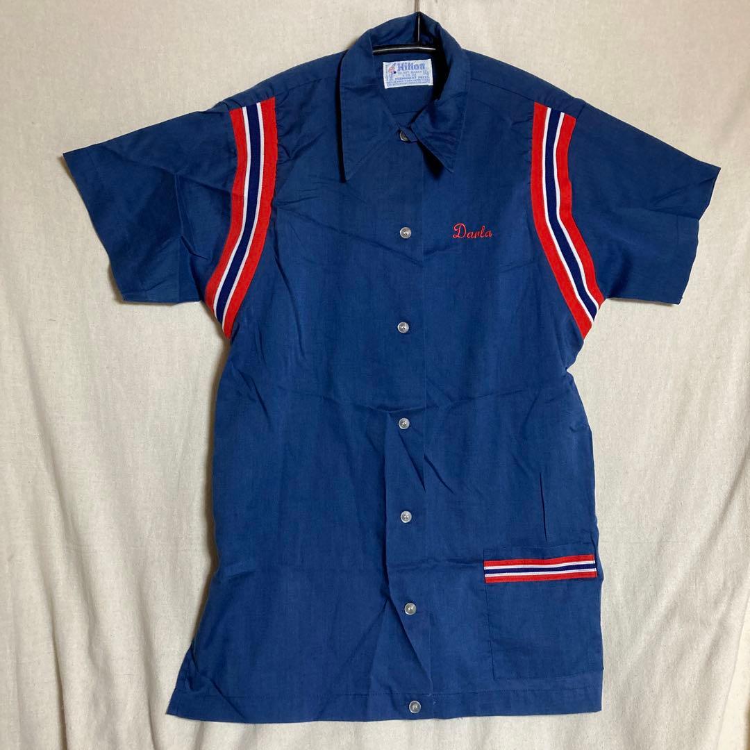 レディース USA製 HILTON ヒルトン ボーリングシャツ 34 アメカジ