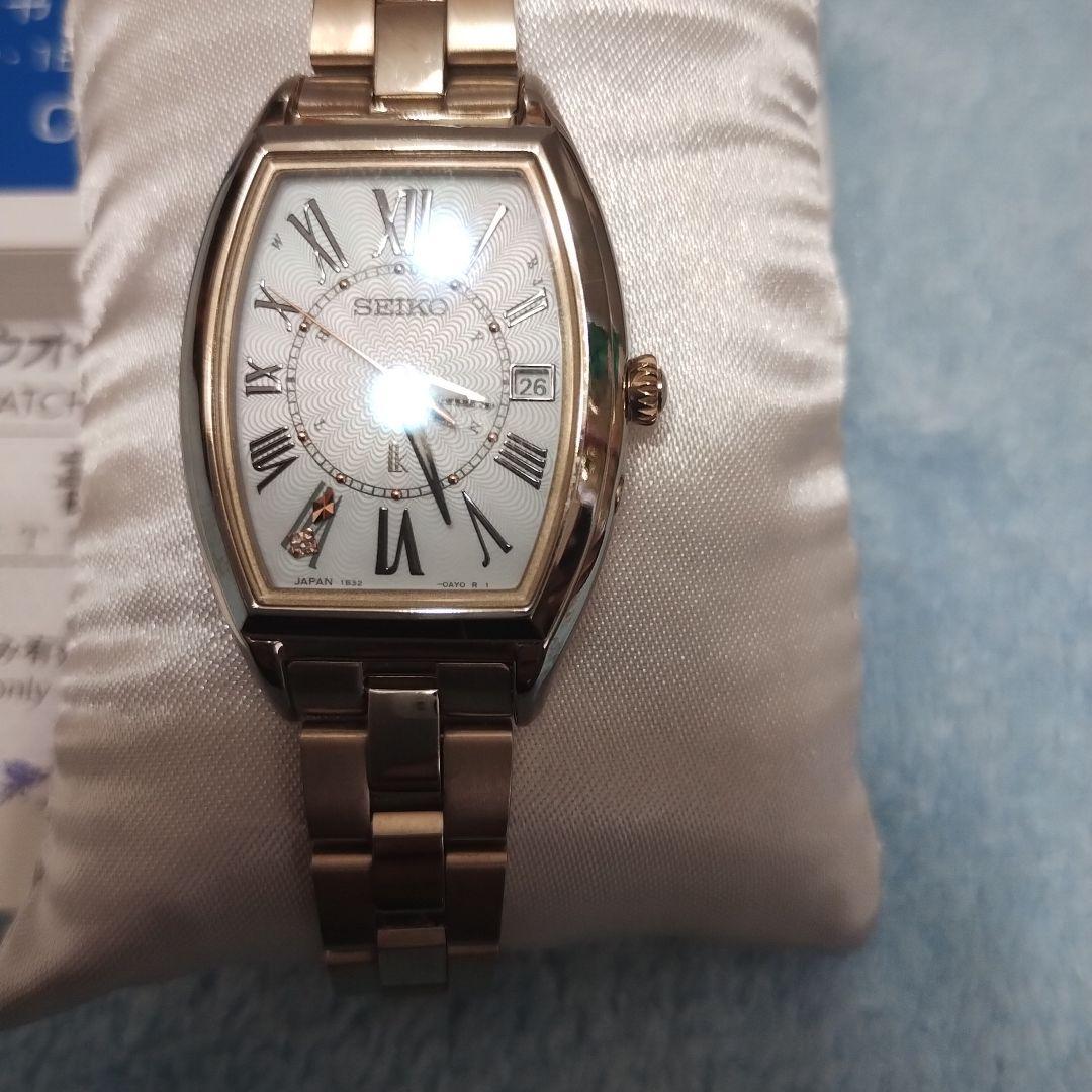 未使用級！セイコールキアSEIKOLUKIAチタン白蝶貝ダイヤ定価101200円