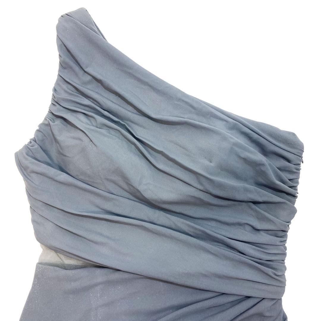 Veautt ヴュート ワンショルダー タイトミディアムキャバドレス グレー