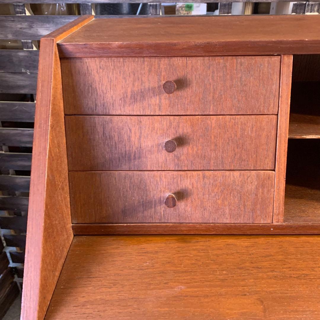 G879\" 北欧家具 ビンテージ ライティングビューロ 机 チーク材