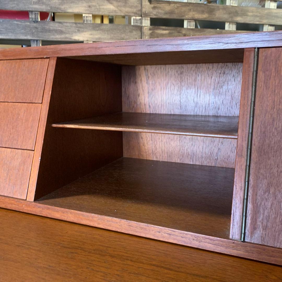 G879\" 北欧家具 ビンテージ ライティングビューロ 机 チーク材