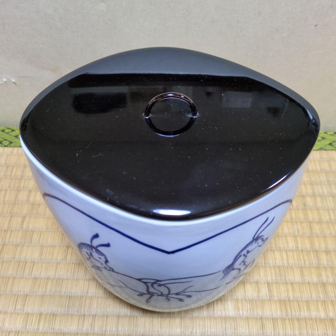 く*ん様 茶道具「染付　菱馬水指」　 平安　富田静山　造