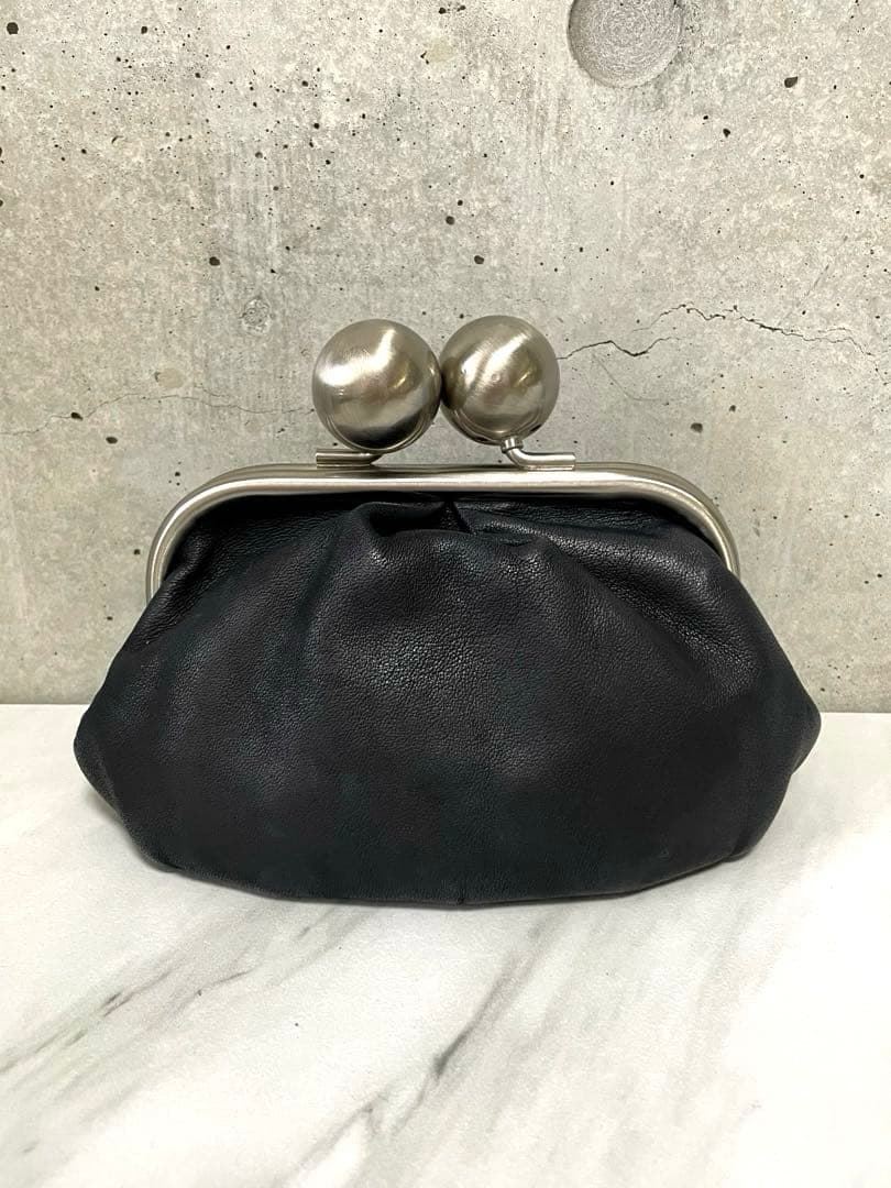 kawa-kawa カワカワ がま口 ポーチ 黒