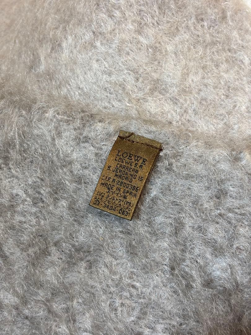 LOEWE グレー系 マフラー フリンジ付き