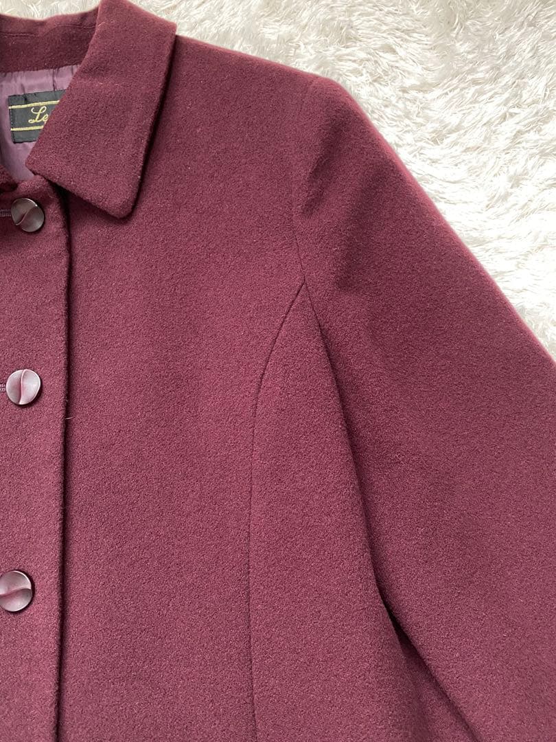 ✨美品✨Leilian レリアン カシミヤ ステンカラー コート ボルドー11号