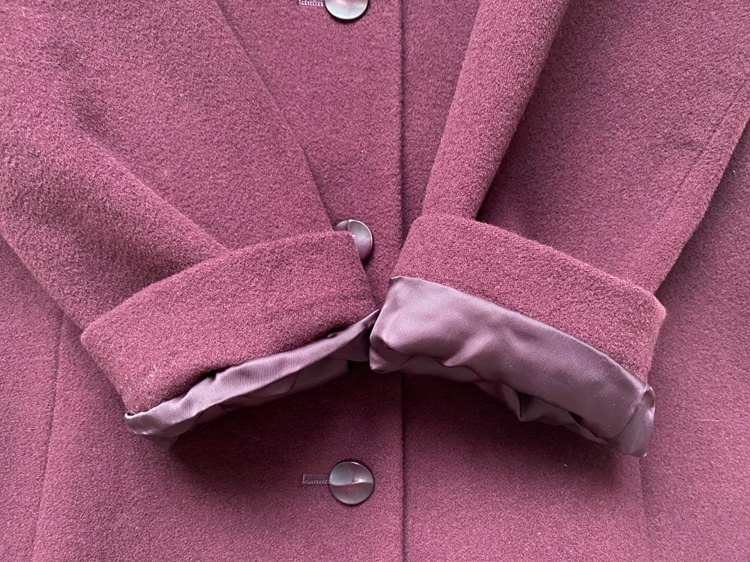 ✨美品✨Leilian レリアン カシミヤ ステンカラー コート ボルドー11号