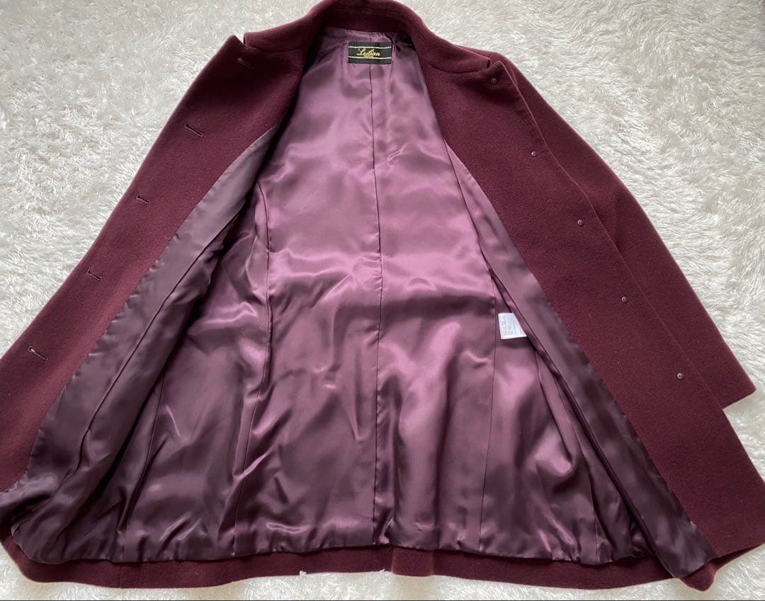 ✨美品✨Leilian レリアン カシミヤ ステンカラー コート ボルドー11号