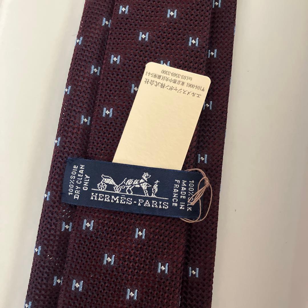 Miyabi　エルメス　HERMES ネクタイ　ワインレッド