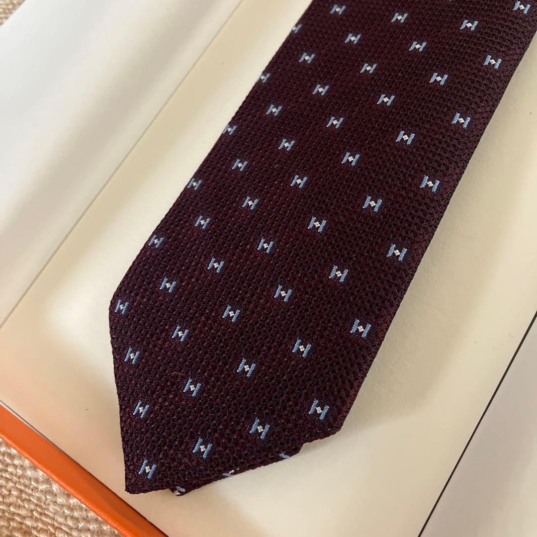 Miyabi　エルメス　HERMES ネクタイ　ワインレッド
