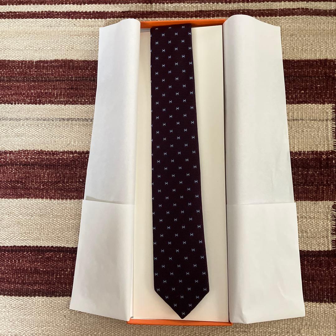 Miyabi　エルメス　HERMES ネクタイ　ワインレッド
