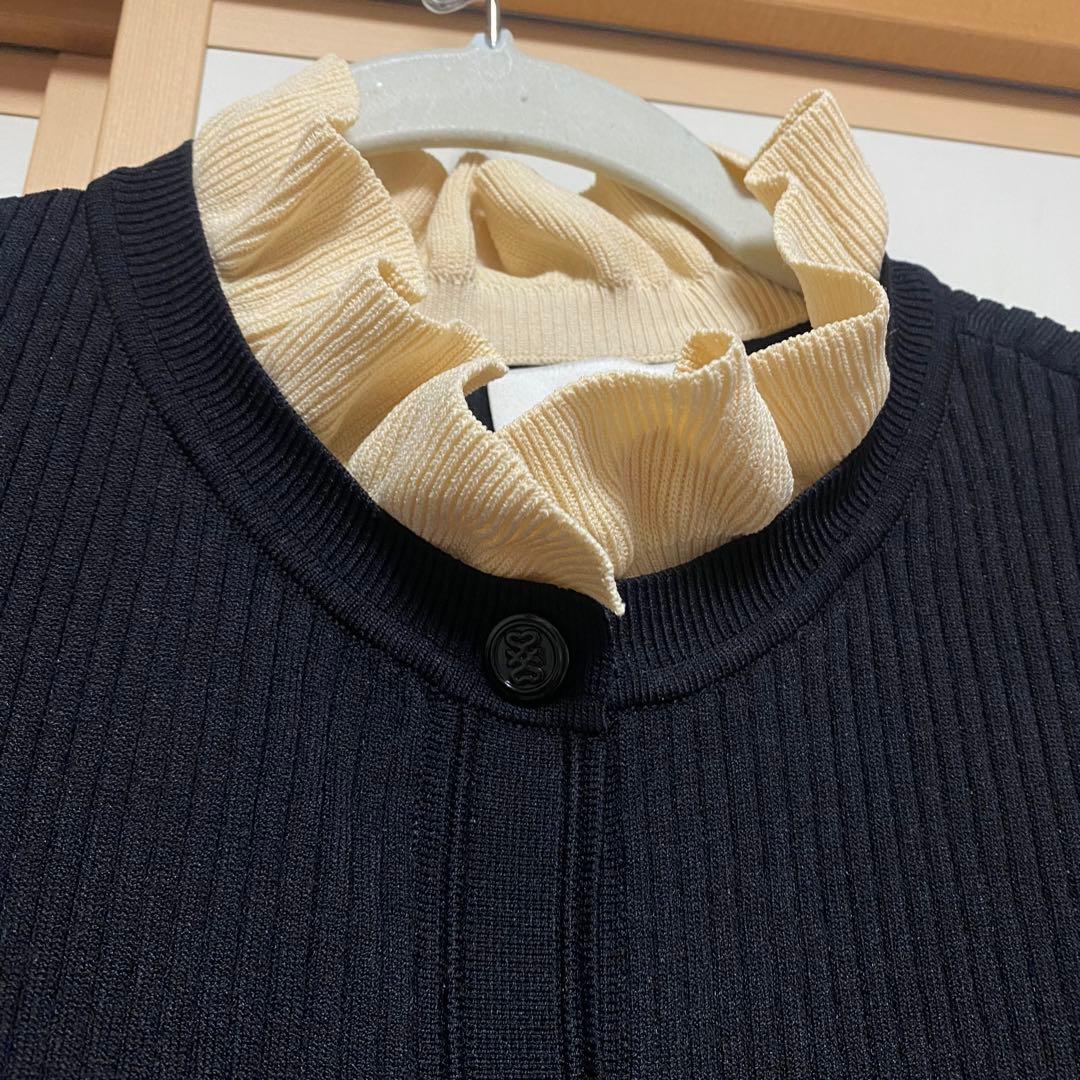 【美品】Sandroサンドロ/リブニットロングワンピース黒34