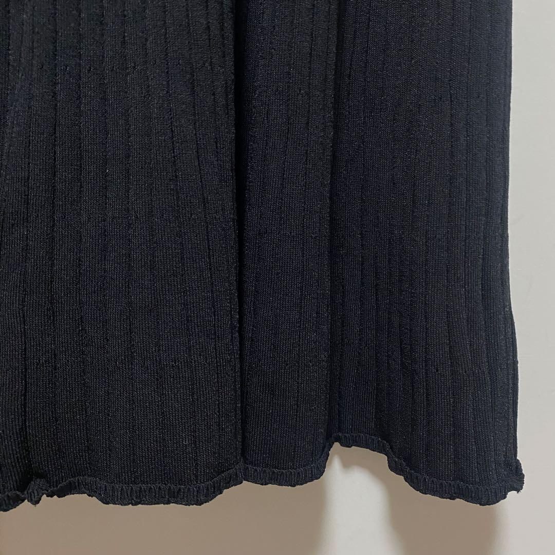 【美品】Sandroサンドロ/リブニットロングワンピース黒34