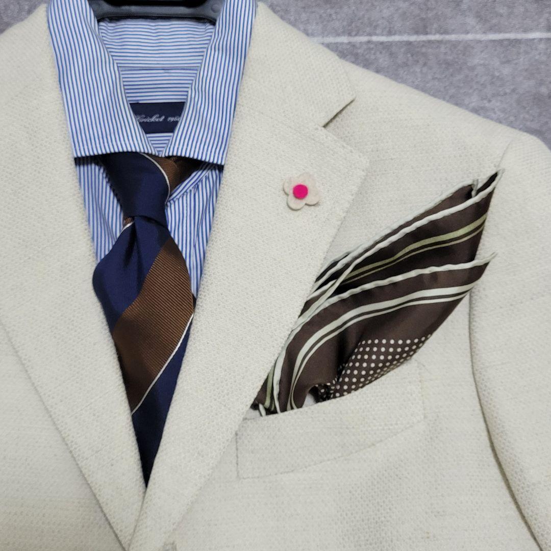 ★龍さん様 LARDINI 春夏 麻 混 超高級 テーラードジャケット