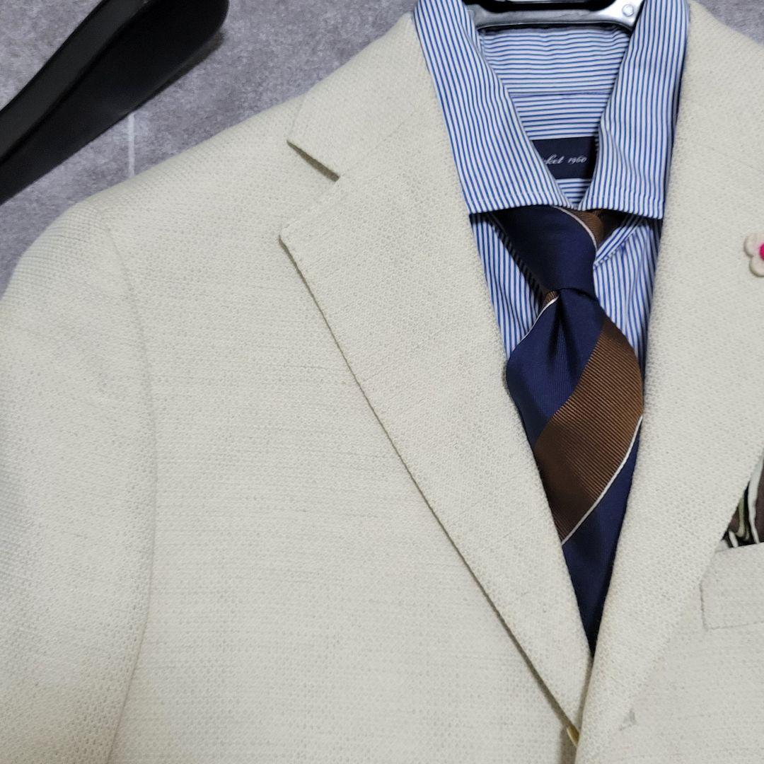 ★龍さん様 LARDINI 春夏 麻 混 超高級 テーラードジャケット