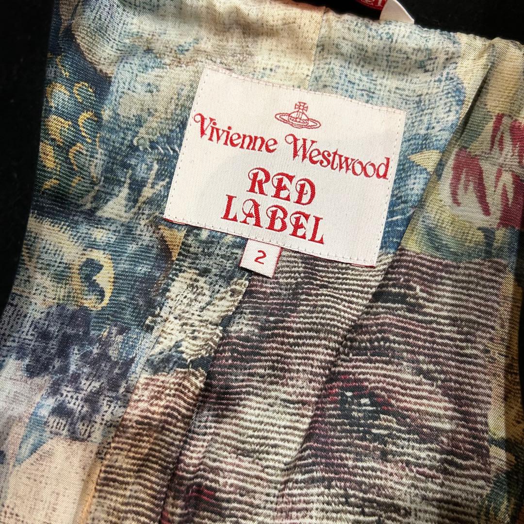 ヴィヴィアンウエストウッド　カシミヤ混　裏地総柄　変形　ラブ襟　ロング