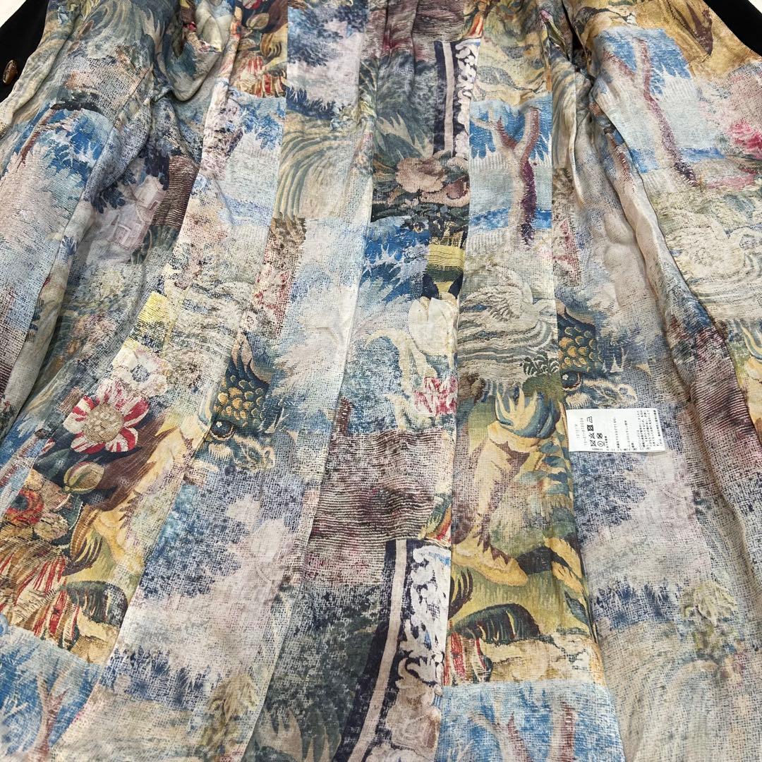 ヴィヴィアンウエストウッド　カシミヤ混　裏地総柄　変形　ラブ襟　ロング