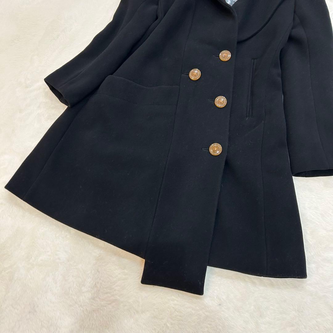 ヴィヴィアンウエストウッド　カシミヤ混　裏地総柄　変形　ラブ襟　ロング