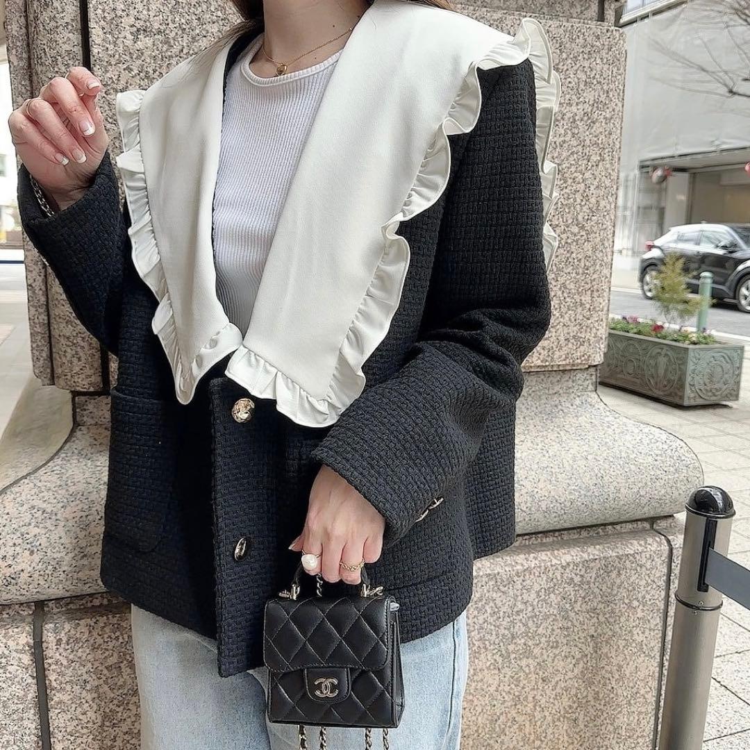 moripon【新品同様】Frillcollar tweed JK